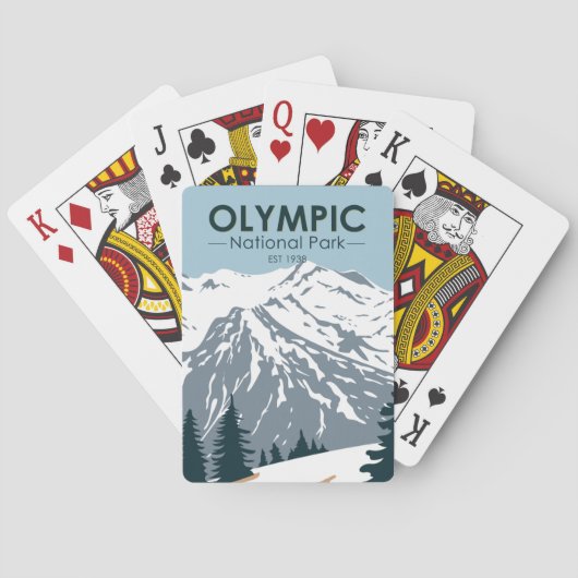 Olympischer Nationalpark Washington Vintag Spielkarten (Rückseite)