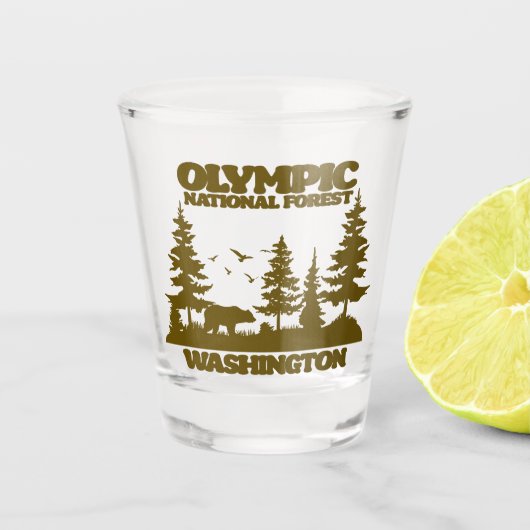 Olympischer Nationalwald Schnapsglas (Vorderseite)