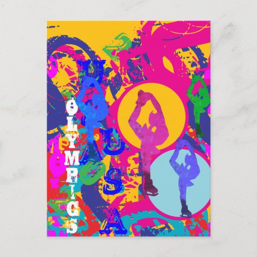 OLYMPISCHES EISLAUFEN  POSTKARTE (Vorderseite)