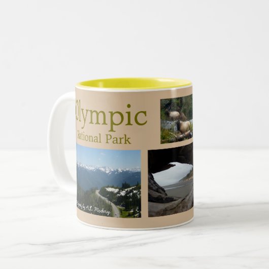 Olympisches N.P. Collage Zweifarbige Tasse (Vorderseite Links)