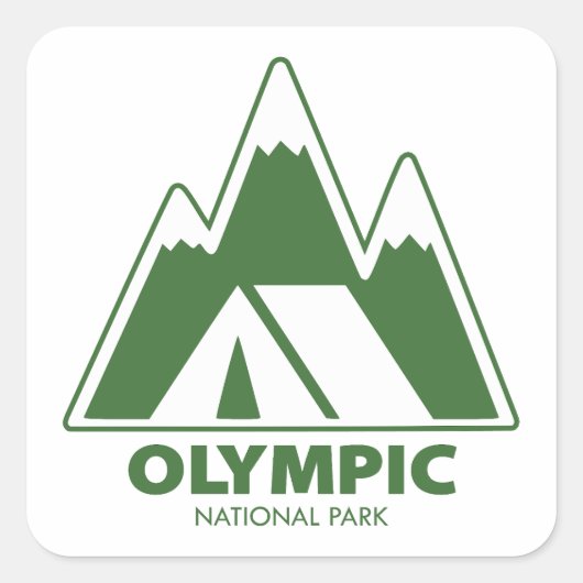 Olympisches Nationalpark-Camping Quadratischer Aufkleber (Vorderseite)