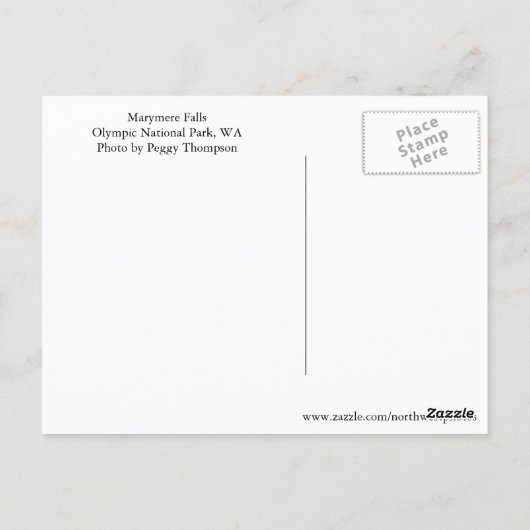 Olympisches Nationalpark Wasserfall Foto Postkarte (Rückseite)