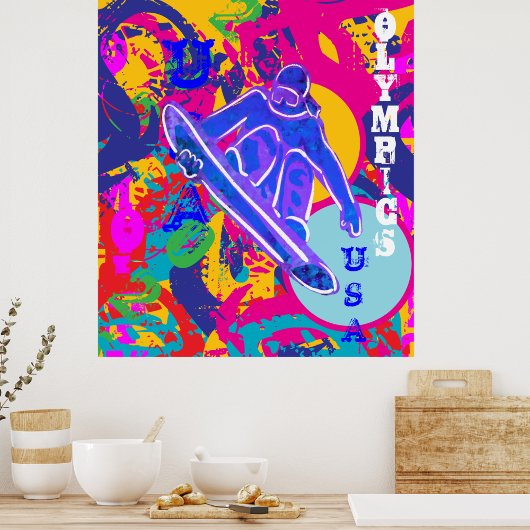 OLYMPISCHES SNOWBOARDEN POSTER