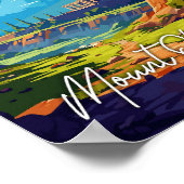 Olympus Griechenland Vintage Illustration Poster (Ecke)