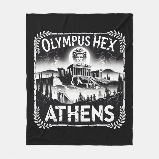 Olympus Hex Athens Spuk Ruinen Halloween Fleecedecke (Vorderseite)