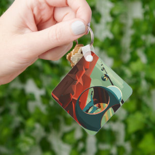 Olympus Mons auf dem Mars ist der höchste Vulkan i Schlüsselanhänger