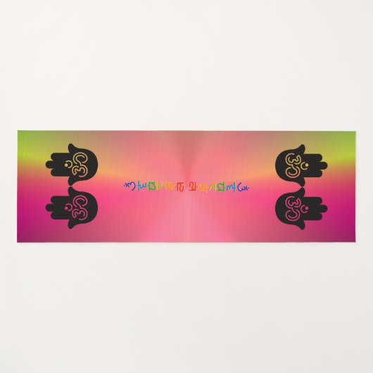 Om All Lights | Grün & Rot, Personalisiert Yogamatte (Vorderseite (Horizontal))