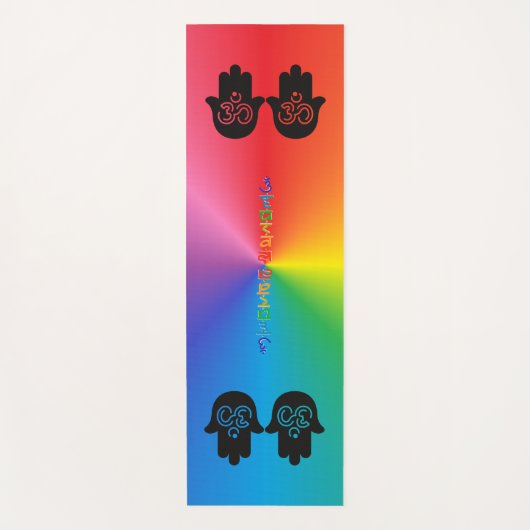 Om All Lights | Regenbogen, Personalisiert Yogamatte (Vorderseite)