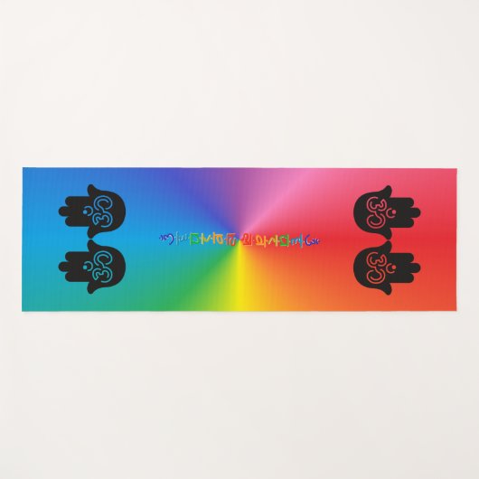 Om All Lights | Regenbogen, Personalisiert Yogamatte (Vorderseite (Horizontal))