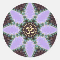 OM Art Lila Fraktal Blume