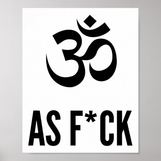 Om As Fck Yoga und Meditation Poster (Vorne)