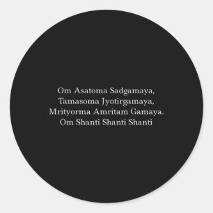 Om Asatoma Sadgamaya-Meditations- und Gebetsmantra Runder Aufkleber