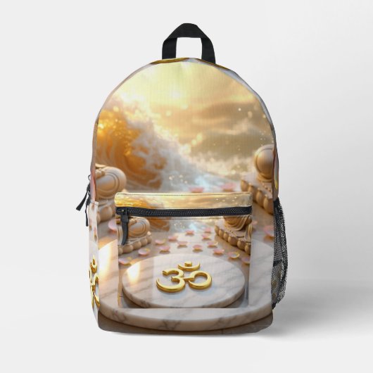 OM - AUM - ZEN BUDDHISM BEDRUCKTER RUCKSACK (Vorderseite)