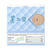 OM Baby Dusche Candy Bar Wrapper Gastgeschenk Notizblock (Vorderseite)