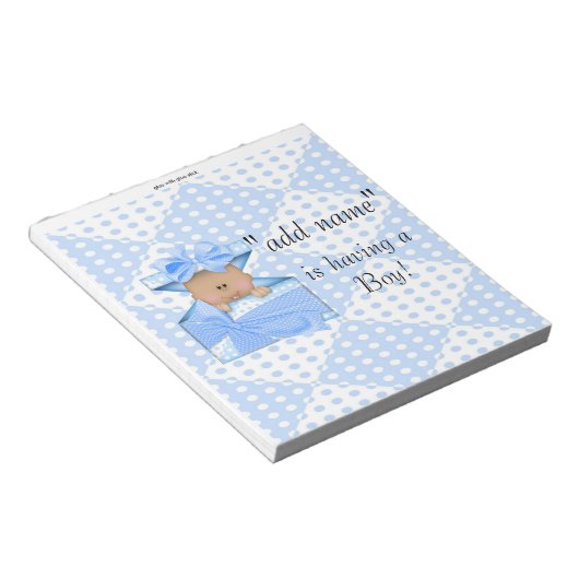 OM Baby Dusche Candy Bar Wrapper Gastgeschenk Notizblock (angewinkelt)