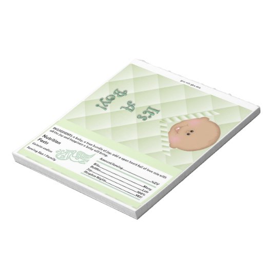 OM Baby Dusche Candy Bar Wrapper Gastgeschenk Notizblock (Rotiert)