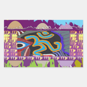 OM-Beschwörungsformel - 108mal, die n-Meditation Rechteckiger Aufkleber