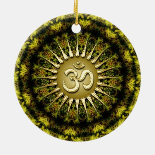OM Bio Tapestry Circle Keramik Ornament (Hinten)