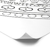 Om Black and White Mandala Adult Coloring Poster (Ecke)