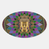 Om Buddha Mandala Ovaler Aufkleber (Vorderseite)