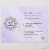 OM Chakra Energy Healer Reiki Lila Horizontal Flyer (Vorne)