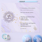 OM Chakra Energy Healer Reiki Lila Horizontal Flyer (Einzeln)