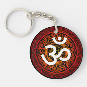 Om chakra mandala schlüsselanhänger