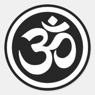 Om Circle Runder Aufkleber