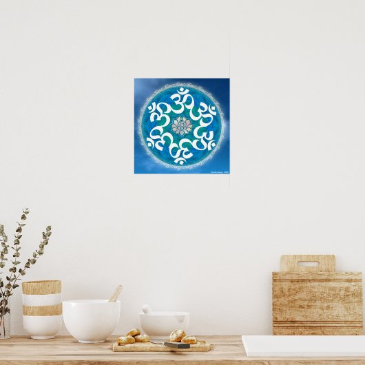Om Circle Snowflake Mandala Poster (Küche)