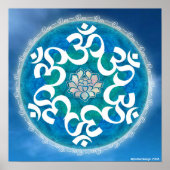 Om Circle Snowflake Mandala Poster (Vorne)