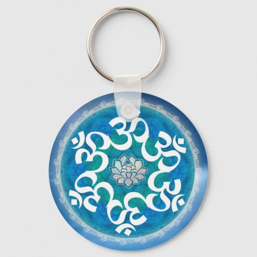 Om Circle Snowflake Schlüsselanhänger (Vorderseite)