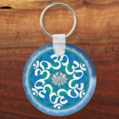Om Circle Snowflake Schlüsselanhänger (Vorderseite)
