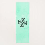 Om Compass Rose, Aquamarin Green Watercolor Om Yogamatte (Rückseite)