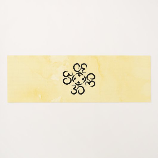 Om Compass Rose, Gelb Wasserfarbe, Ohm Übung Yogamatte (Rückseite (Horizontal))