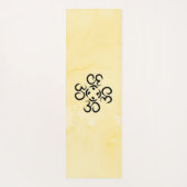 Om Compass Rose, Gelb Wasserfarbe, Ohm Übung Yogamatte (Rückseite)