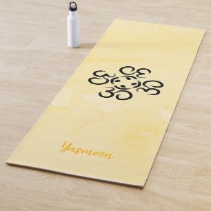 Om Compass Rose, Gelb Wasserfarbe, Ohm Übung Yogamatte