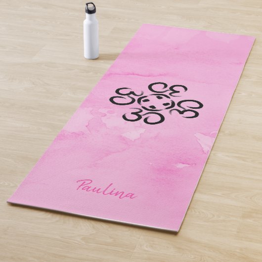 Om Compass Rose, Pink Watercolor Om Symbole Yogamatte (Beispiel)