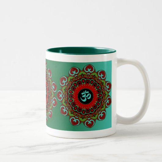 OM der Chaos-Tasse - friedlich Zweifarbige Tasse (Rechts)