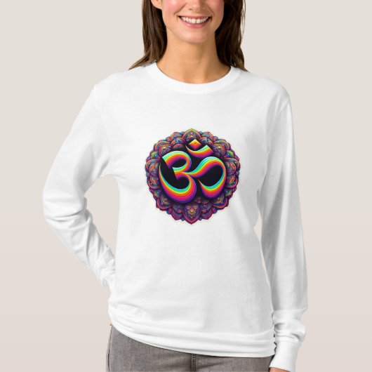 Om Design Damen Langärmeliges Shirt (Vorderseite)