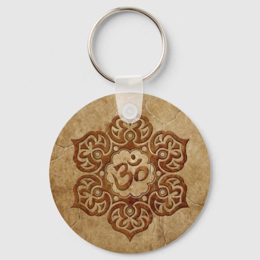 Om-Design für Stone Floral Schlüsselanhänger (Vorderseite)