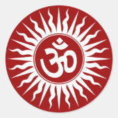 Om Design Runder Aufkleber (Vorderseite)