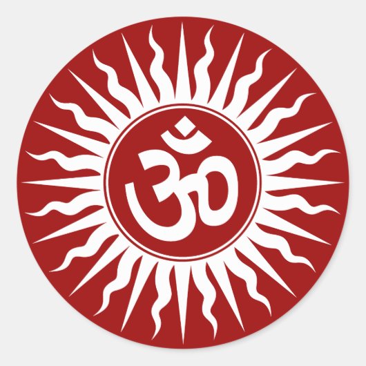 Om Design Runder Aufkleber (Vorderseite)