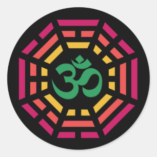 Om Dharma Runder Aufkleber