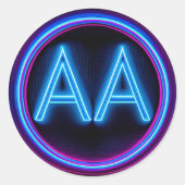 OM Erholung Neonlicht Runder Aufkleber (Vorderseite)