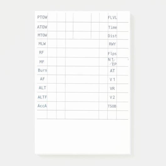 OM Flug Deck Sticky Pad 1 Post-it Klebezettel (Vorderseite)