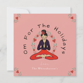 'Om For The Holidays' Yoga and Wreath Card Feiertagskarte
