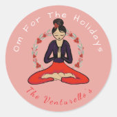 Om For The Holidays Yoga Sticker (Vorderseite)