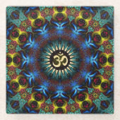 OM Fraktal Mandala Serviertablett Glasuntersetzer (Vorderseite)