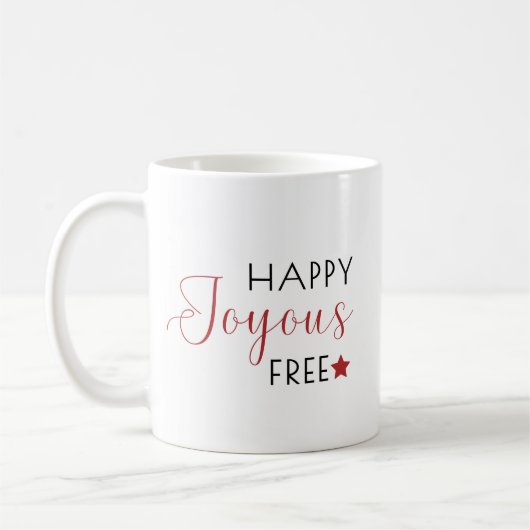 OM froh Freuen Sie sich auf freudvolle Weihnachten Kaffeetasse (Links)