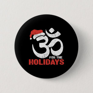 Om für die Feiertage Lustiger Weihnachten Yoga-Leh Button